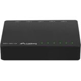 Lanberg - DSP2-1005-12V - Netwerkschakelaar - Zwart - 5 Poorten - Unmanaged Gigabit Ethernet