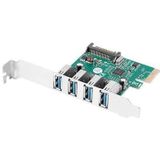 Lanberg - PCE-US3-004 - PCI Express Controlekaart - Zwart - USB 3.2 Gen 1