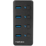 NATEC HUB USB 3.0 MANTIS 2 4-POORTS MET SWITCH+STROOMVOORZIENING