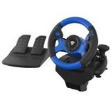 Genesis Seaborg 350 Zwart, Blauw USB Stuurwiel + pedalen Nintendo Switch, PC, PlayStation 4, Playstation 3, Xbox 360, Xbox One, Xbox Series S, Xbox Series X