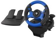 Genesis Seaborg 350 Zwart, Blauw USB Stuurwiel + pedalen Nintendo Switch, PC, PlayStation 4, Playstation 3, Xbox 360, Xbox One, Xbox Series S, Xbox Series X