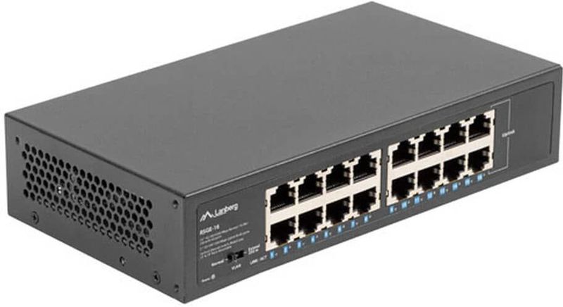 Lanberg - RSGE-16 - Switch - Zwart - Gigabit Ethernet