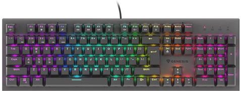 GENESIS - NKG-1877 THOR 303 - Gaming Toetsenbord - Zwart - US Layout - RGB - Red Switches