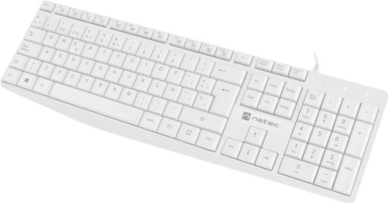 Natec - NAUTILUS SLIM - Toetsenbord - Wit - QWERTY Spaans
