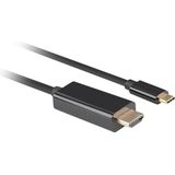 Lanberg - CA-CMHD-10CU-0010-BK - USB C naar HDMI Kabel - Zwart - 1 Meter