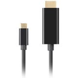 Lanberg - CA-CMHD-10CU-0010-BK - USB C naar HDMI Kabel - Zwart - 1 Meter