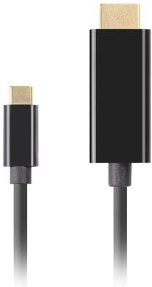 Lanberg - CA-CMHD-10CU-0010-BK - USB C naar HDMI Kabel - Zwart - 1 Meter
