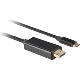 Lanberg - CA-CMDP-10CU-0005-BK Videokabel - Zwart - USB-C naar DisplayPort - 0.50m