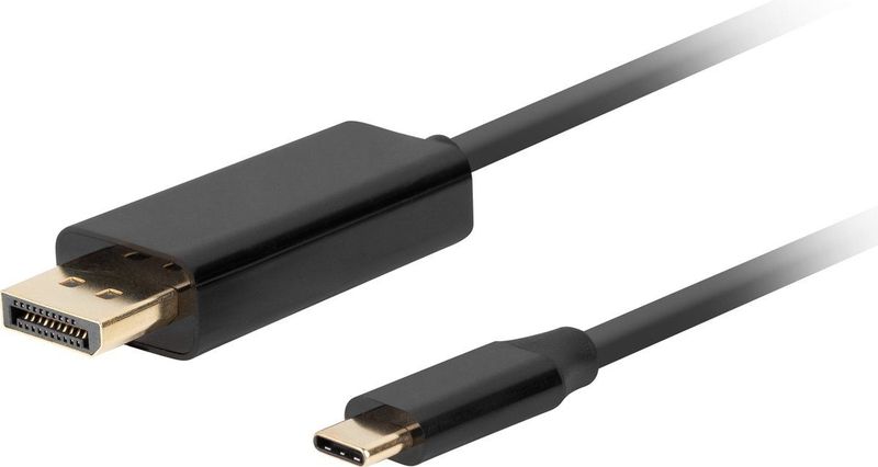 Lanberg - CA-CMDP-10CU-0005-BK Videokabel - Zwart - USB-C naar DisplayPort - 0.50m