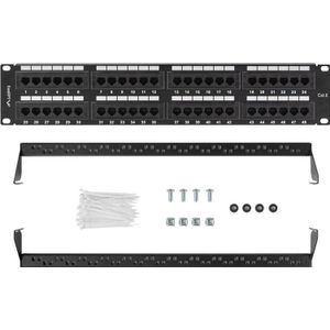 Lanberg Patchpanel 48-Port 2U 19 inch Cat. 6 UTP zwart