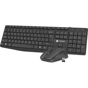 Natec Squid - keyboard and mouse set - 2in1 - US - black - Keyboard and mouse set - Engels - VS - Zwart