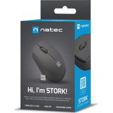 Natec - Stork - Draadloze Muis - Zwart - 1600DPI