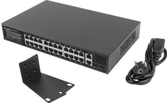 Lanberg - Switch niezarządzalny PoE+/2x Combo - Rack 19" - Zwart - Netwerkschakelaar