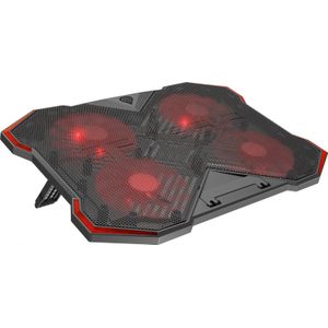 GENESIS Oxid 260 Laptop Cooling Pad Zwart Rood - 17.3 inch