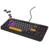 GENESIS Thor 230 TKL toetsenbord Gamen USB + RF Wireless + Bluetooth QWERTY Zwart, Grijs, Oranje