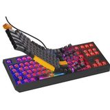 GENESIS Thor 230 TKL toetsenbord Gamen USB + RF Wireless + Bluetooth QWERTY Zwart, Grijs, Oranje