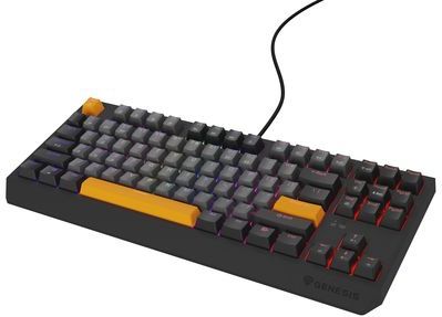 GENESIS Thor 230 TKL toetsenbord Gamen USB + RF Wireless + Bluetooth QWERTY Zwart, Grijs, Oranje