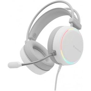 Genesis Słuchawki SŁUCHAWKI NAUSZNE NEON 613 RGB Z MIKROFONEM PODŚWIETLENIE BIAŁE (Bedraad), Gaming headset, Wit