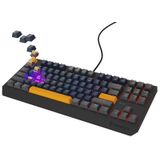GENESIS THOR 230 TKL toetsenbord Gamen USB + RF Wireless + Bluetooth QWERTY Zwart, Blauw, Grijs, Oranje