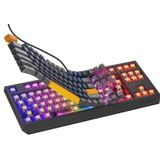 GENESIS THOR 230 TKL toetsenbord Gamen USB + RF Wireless + Bluetooth QWERTY Zwart, Blauw, Grijs, Oranje