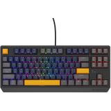 GENESIS THOR 230 TKL toetsenbord Gamen USB + RF Wireless + Bluetooth QWERTY Zwart, Blauw, Grijs, Oranje