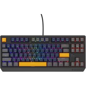 GENESIS THOR 230 TKL toetsenbord Gamen USB + RF Wireless + Bluetooth QWERTY Zwart, Blauw, Grijs, Oranje
