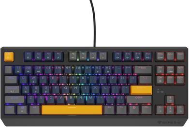 GENESIS THOR 230 TKL toetsenbord Gamen USB + RF Wireless + Bluetooth QWERTY Zwart, Blauw, Grijs, Oranje