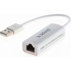 Savio - CL-24 - Netwerkadapter - Wit - USB 2.0 - RJ45