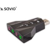 Savio - AK-08 - Geluidskaart - USB 2.0 - Voor PC's en Laptops