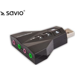 Savio - AK-08 - Geluidskaart - USB 2.0 - Voor PC's en Laptops