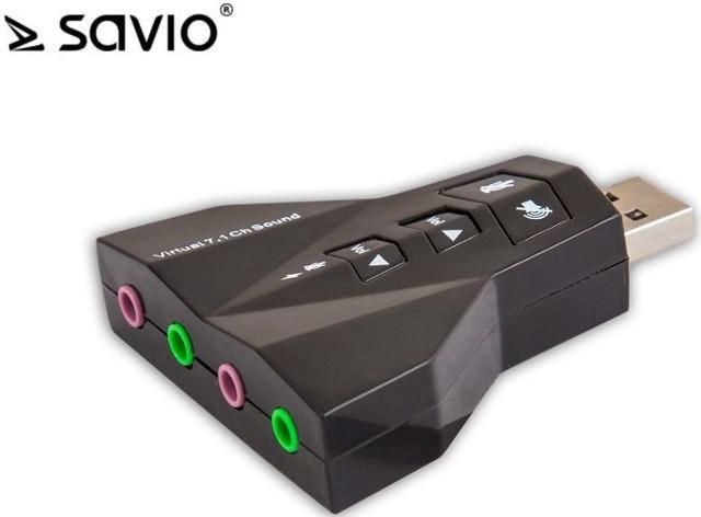 Savio - AK-08 - Geluidskaart - USB 2.0 - Voor PC's en Laptops
