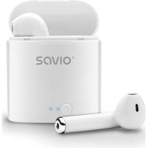 Savio - TWS-01 - Draadloze Bluetooth Koptelefoon - Wit