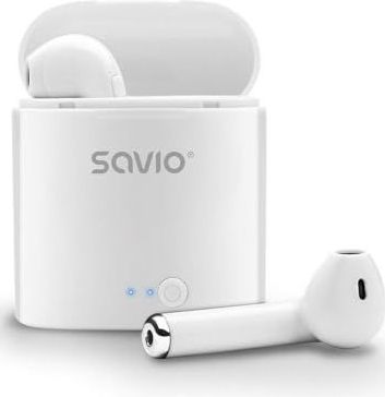 SAVIO TWS-01 Draadloze hoofdtelefoon met Bluetooth, Wit