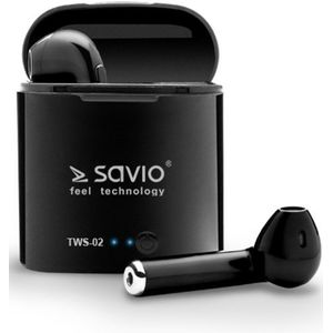 Savio - TWS-02 - In-ear Hoofdtelefoon - Zwart Grafiet - Bluetooth 5.0