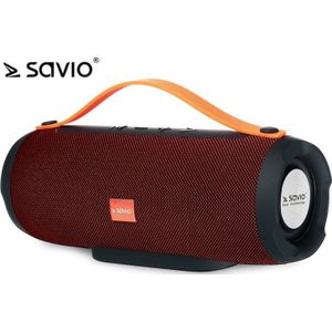 Savio BS-022 Draagbare Luidspreker Draagbare Stereoluidspreker (7 h, Werkt op batterijen), Bluetooth luidspreker, Rood