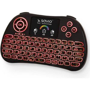 Savio Verlicht mini draadloos toetsenbord RGB TV Box, Smart TV, consoles, PC KW-03