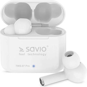 Savio - TWS-07 PRO - Koptelefoon - Wit - Draadloos