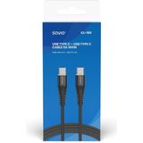 Savio - CL-160 USB Kabel - 2 m - USB 2.0 - USB C - Zwart