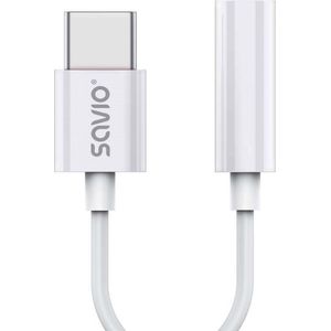 Savio Adapter AK-51 USB-C - Mini Jack 3,5mm, Xiaomi, Huawei, Oppo