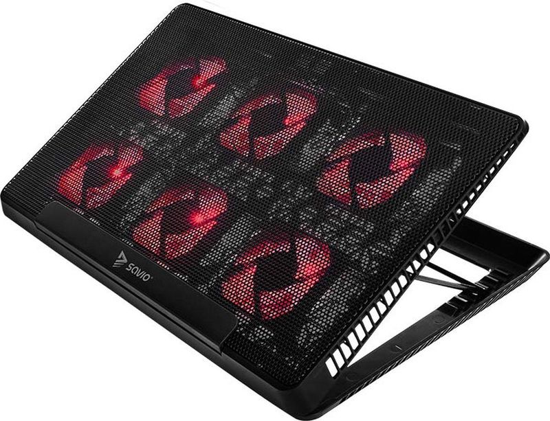 Savio - COS 01 - Laptopkoelbasis - Zwart - Kunststof