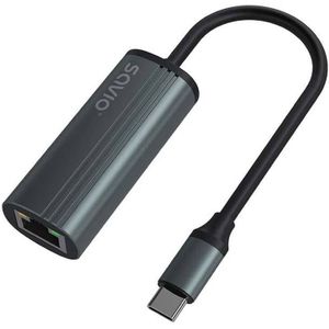 Savio - Adapter USB-C 3.1 Gen.1 naar RJ-45 - Netwerkadapter - Grijs