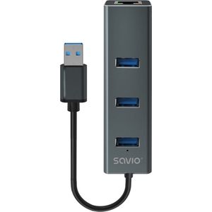 SAVIO - AK-58 - USB Hub - Zwart - USB-A 3.1 Gen 1 - 3 Poorten