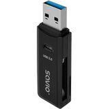Savio - AK-64 - Geheugenkaartlezer - Zwart - USB 3.0