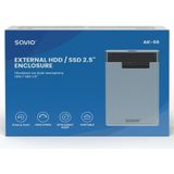 Savio - AK-66 - Externe HDD/SSD-behuizing - Transparant - USB 3.0