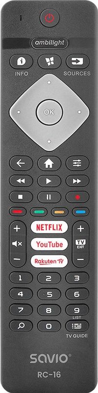 Savio - RC-16 - Afstandsbediening - Zwart - Infrarood