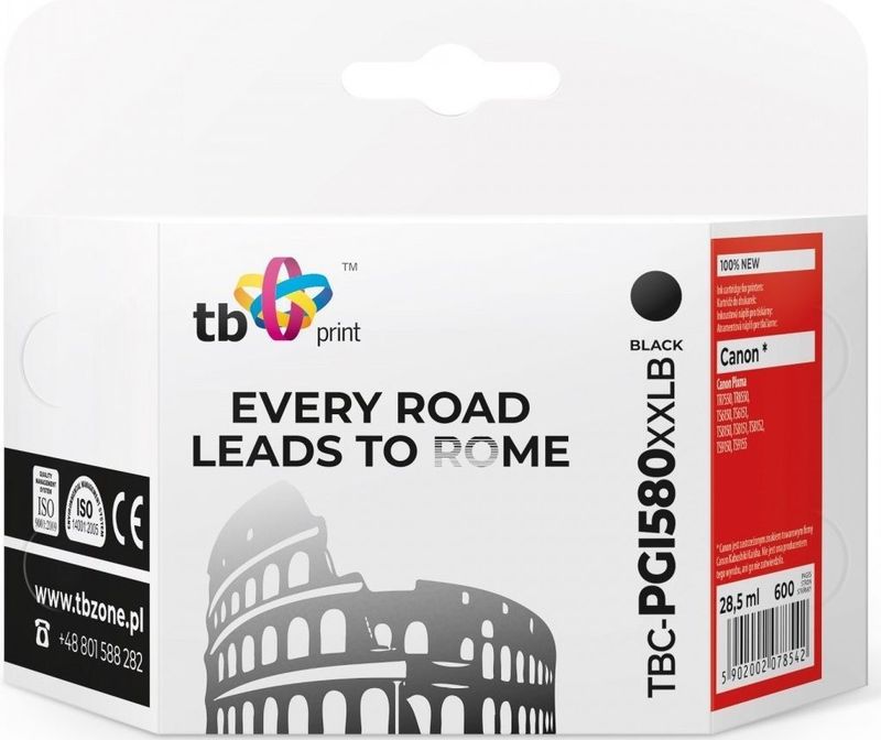 Print - TBC-PGI580XXLB - Inktpatroon - Zwart - 28,5 ml - 1 stuk