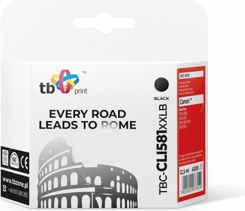 Print - TBC-CLI581XXLB - Inktpatroon - Zwart - 12,5 ml - 1 Stuk