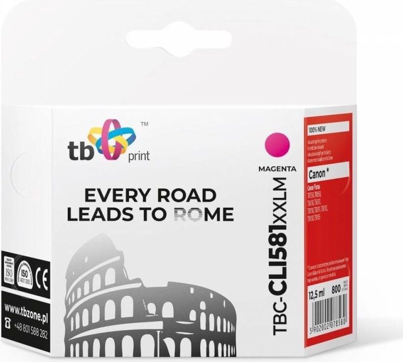 Print-Verlag - TBC-CLI581XXLM Inktpatroon - Magenta - 12,5 ml