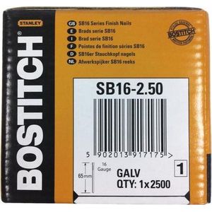 Stanley Bostitch Minibrads Gegalvaniseerd 16 Gauge 65mm 2500 Stuks | Tacker nieten, nagels & brads