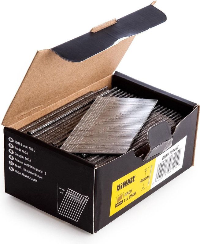 DeWALT DNBA1638GZ - Brads - Gegalvaniseerd - 1,6 x 38mm - 2500 Stuks